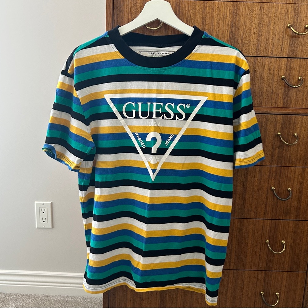 GUESS Men's Multicolor Striped Tee
